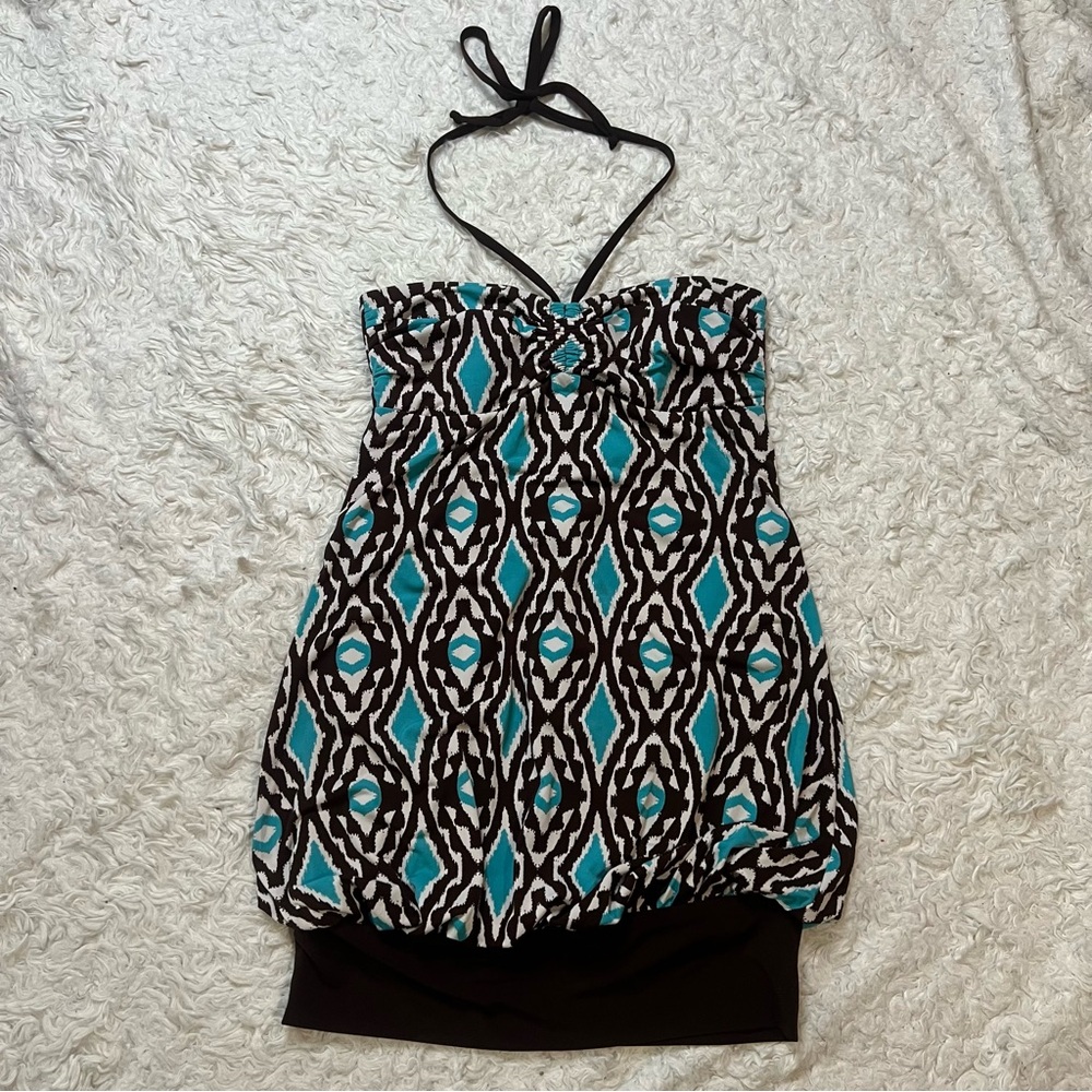 Halter Neck Geometric Top